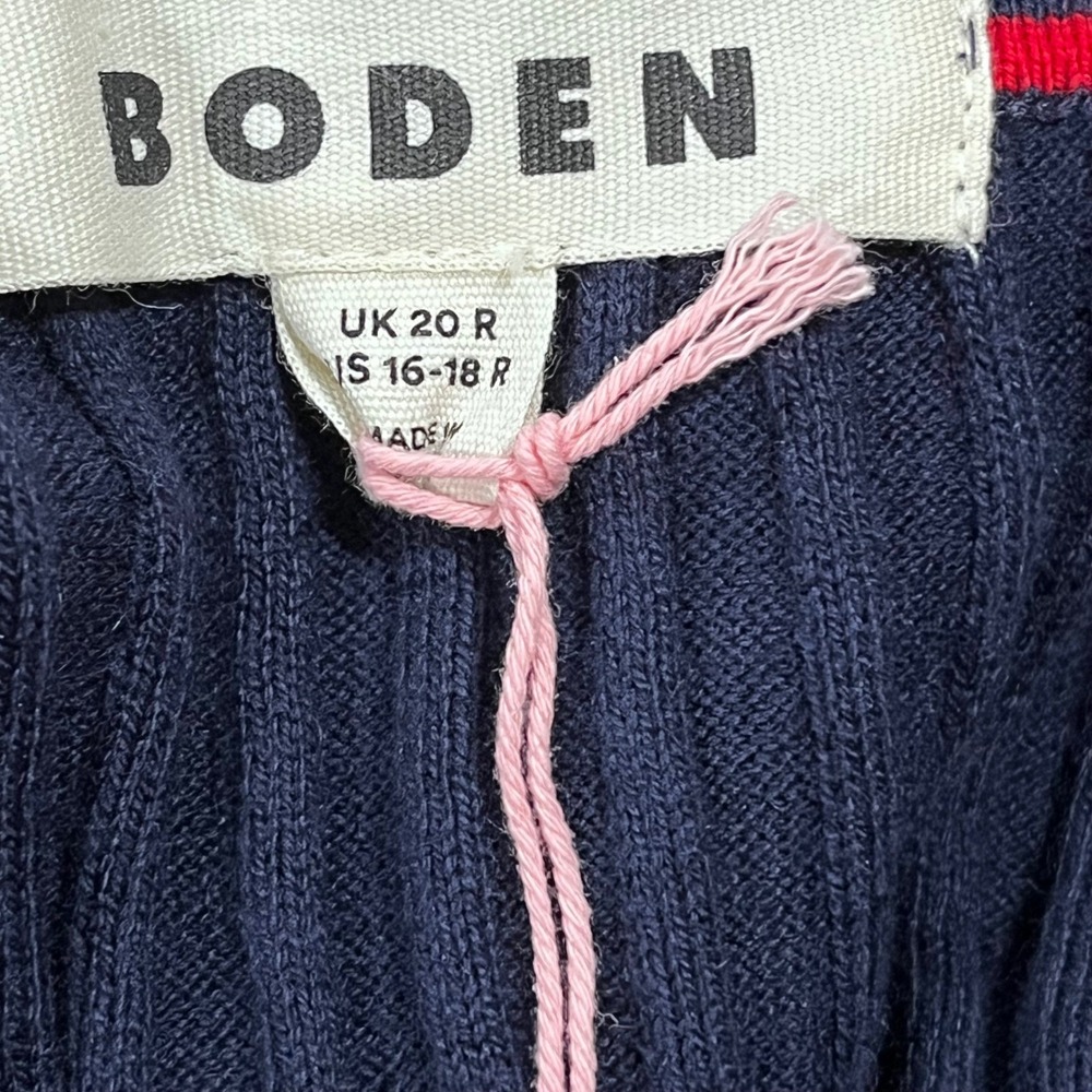 Boden Brönte Knitted Rib Midi Shirt Dress Polo Collar Gold Buttons | Size 16-18 - Picture 11 of 12